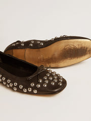 Golden Goose Amy ballet flats in black nappa leather with silver colored studs