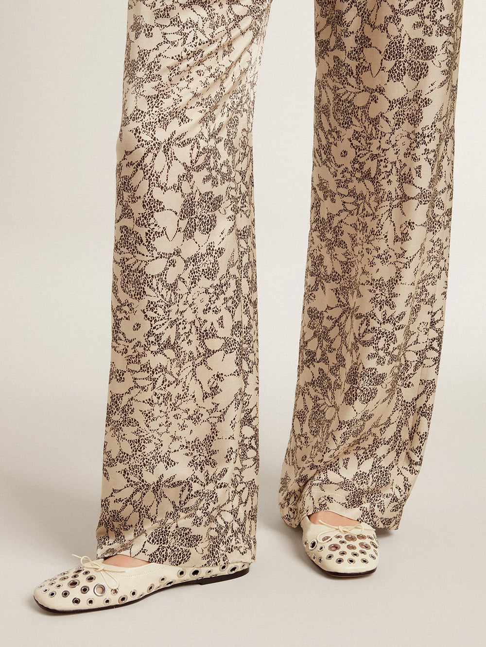 Golden Goose Amy ballet flats in white nappa leather with silver colored studs