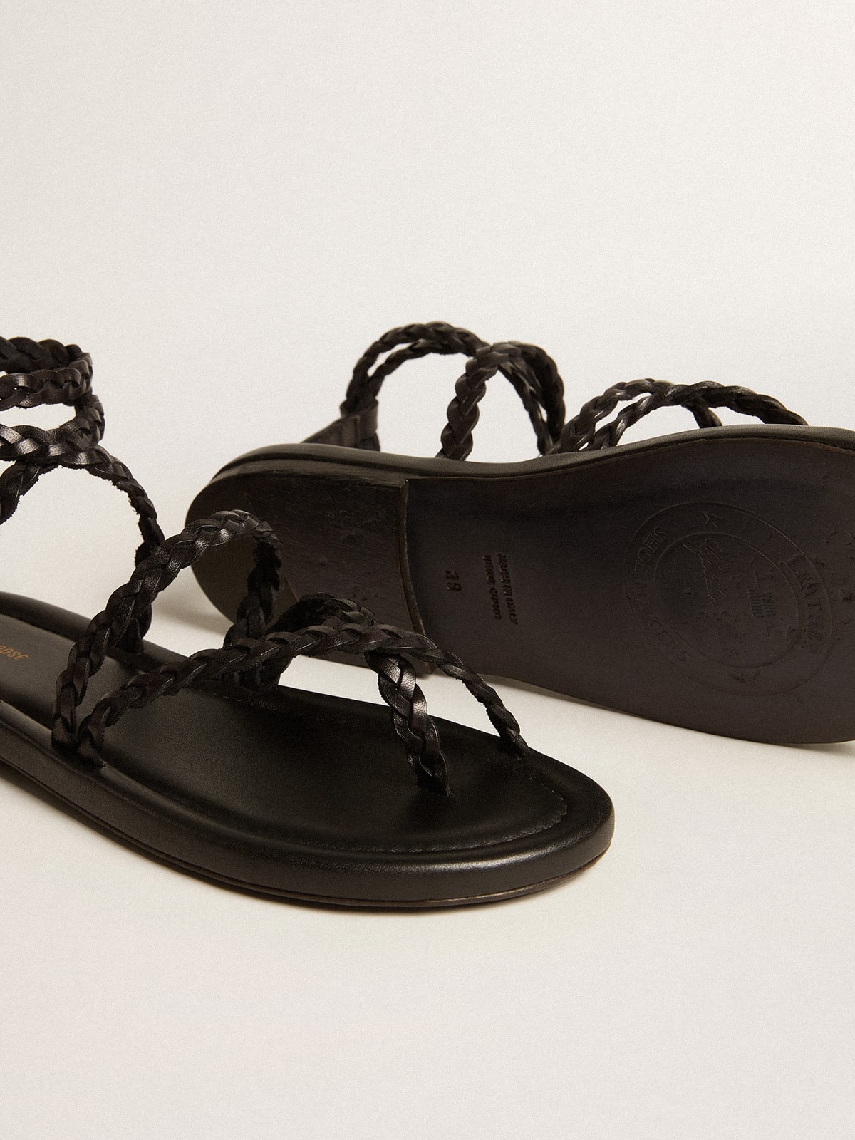 Golden Goose Women's Penelope flat sandals in black leather