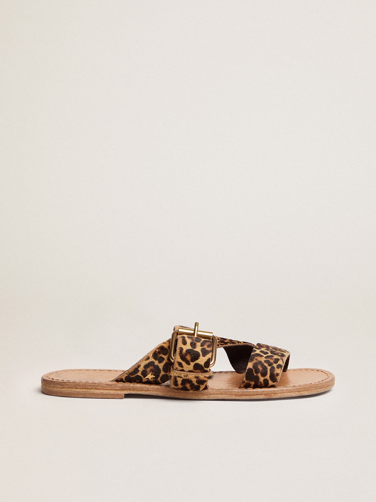 Golden Goose Leopard pony skin sandals for women Margaret | Golden Goose