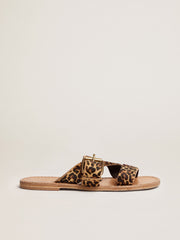 Golden Goose Leopard pony skin sandals for women Margaret | Golden Goose