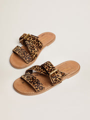 Golden Goose Leopard pony skin sandals for women Margaret | Golden Goose