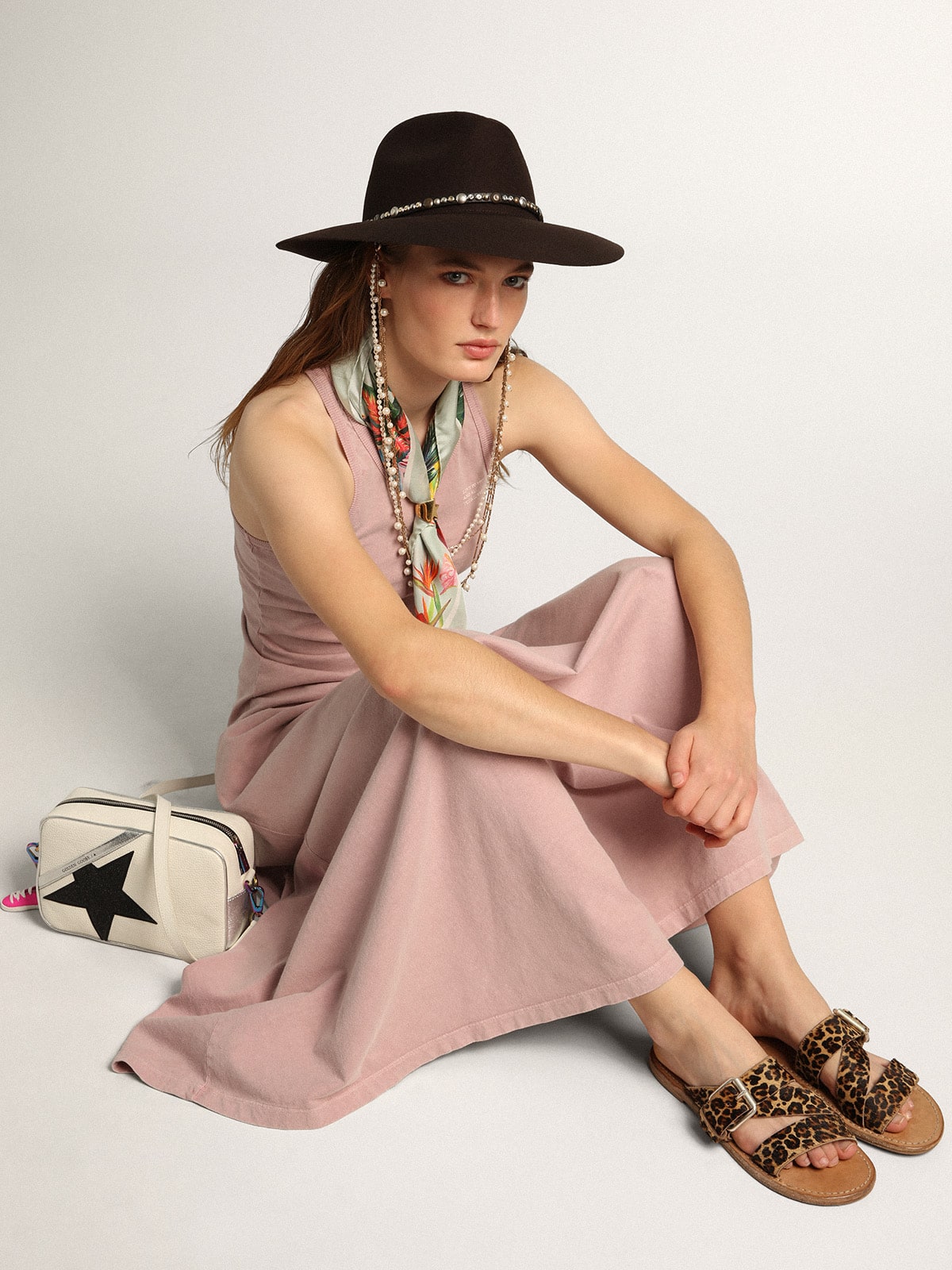 Golden Goose Leopard pony skin sandals for women Margaret | Golden Goose