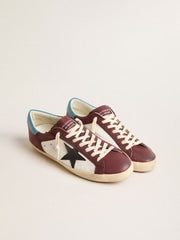 Golden Goose Men’s Super-Star in crackle leather with brown star and teal heel tab