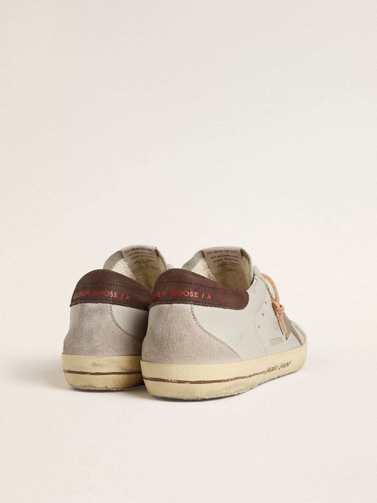 Golden Goose Men's Super-Star with tobacco-colored croc-print leather star and black leather heel tab