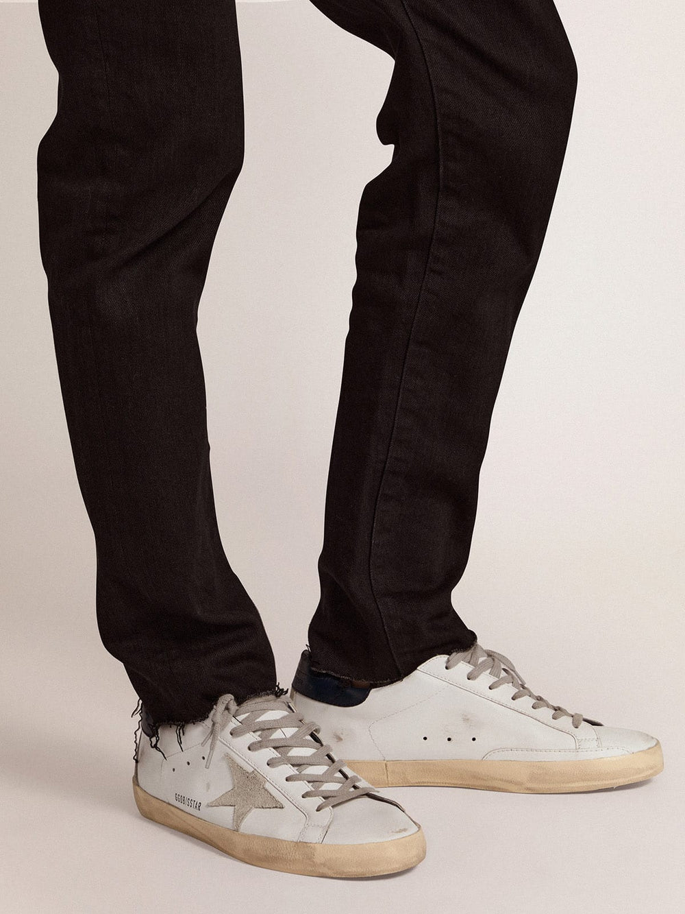 Golden Goose Men's Super-Star with suede star and blue heel tab