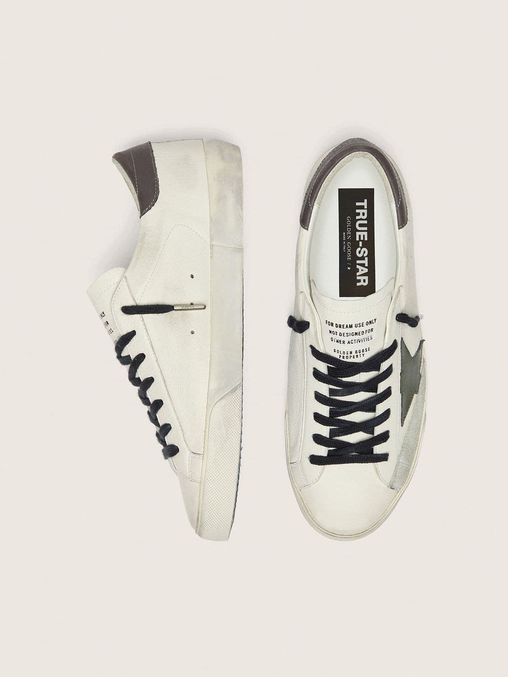 Golden Goose Men's Super-Star in nappa with green leather star and gray leather heel tab