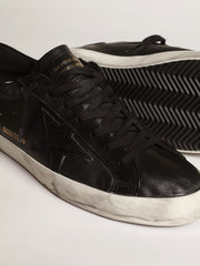 Golden Goose Men's Super-Star in black nappa with black suede star and heel tab