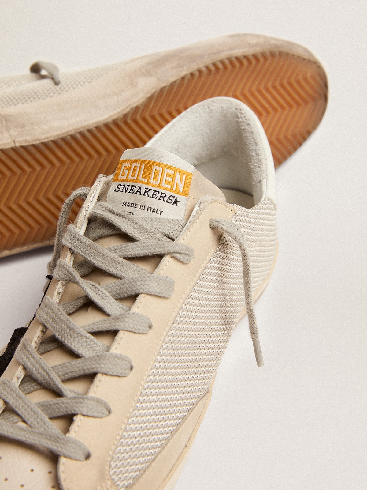 Golden Goose Men's Super-Star in leather with black star