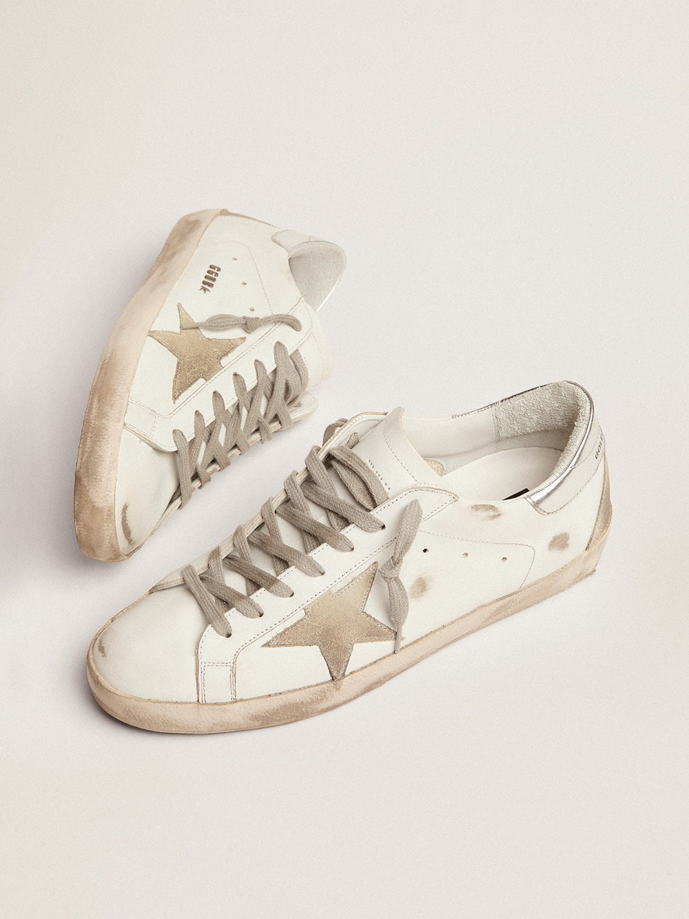 Golden Goose Men's Super-Star with silver heel tab and lettering