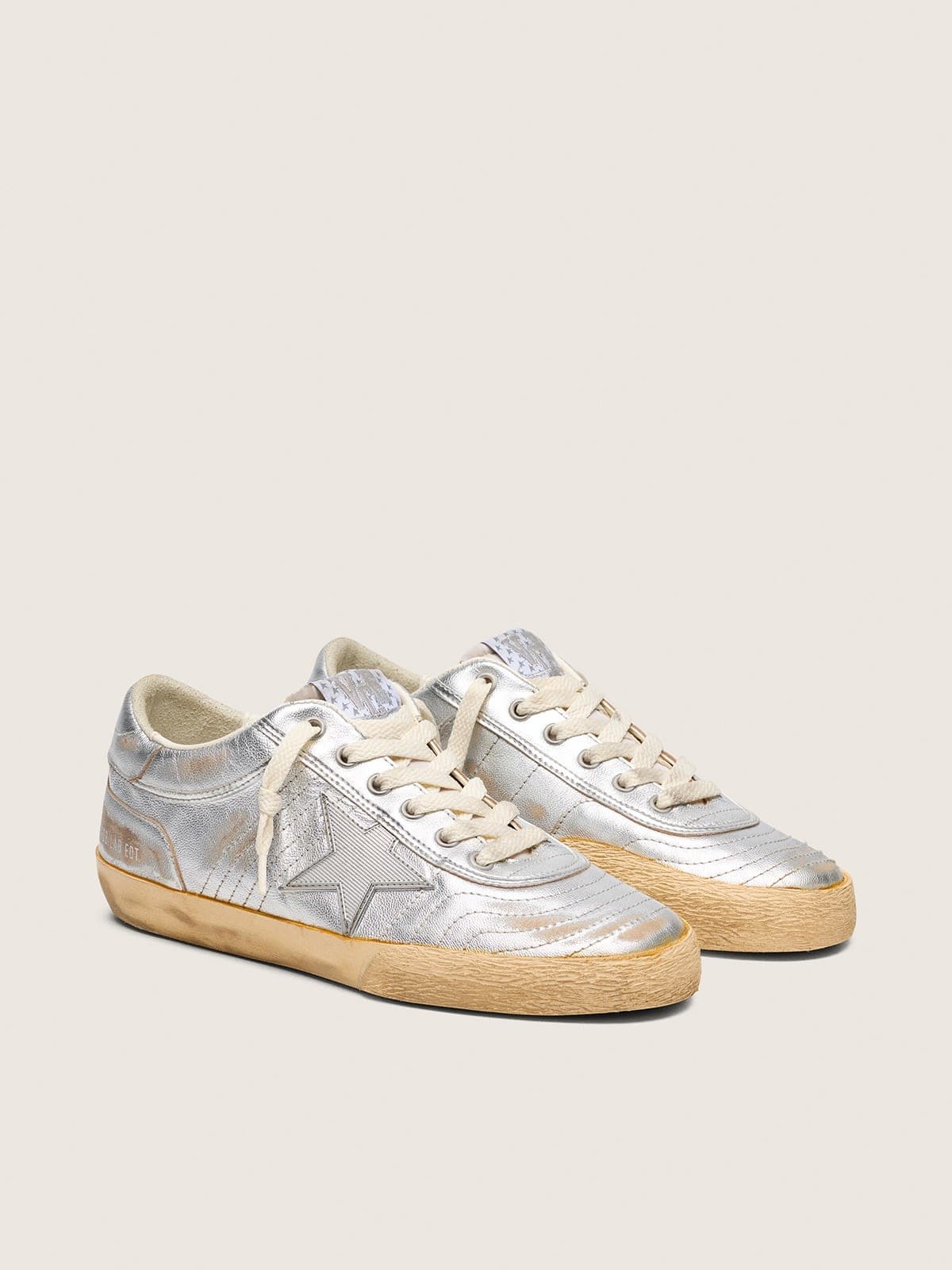 Golden Goose Men's Super-Star LAB in metallic nappa with silver TPU star