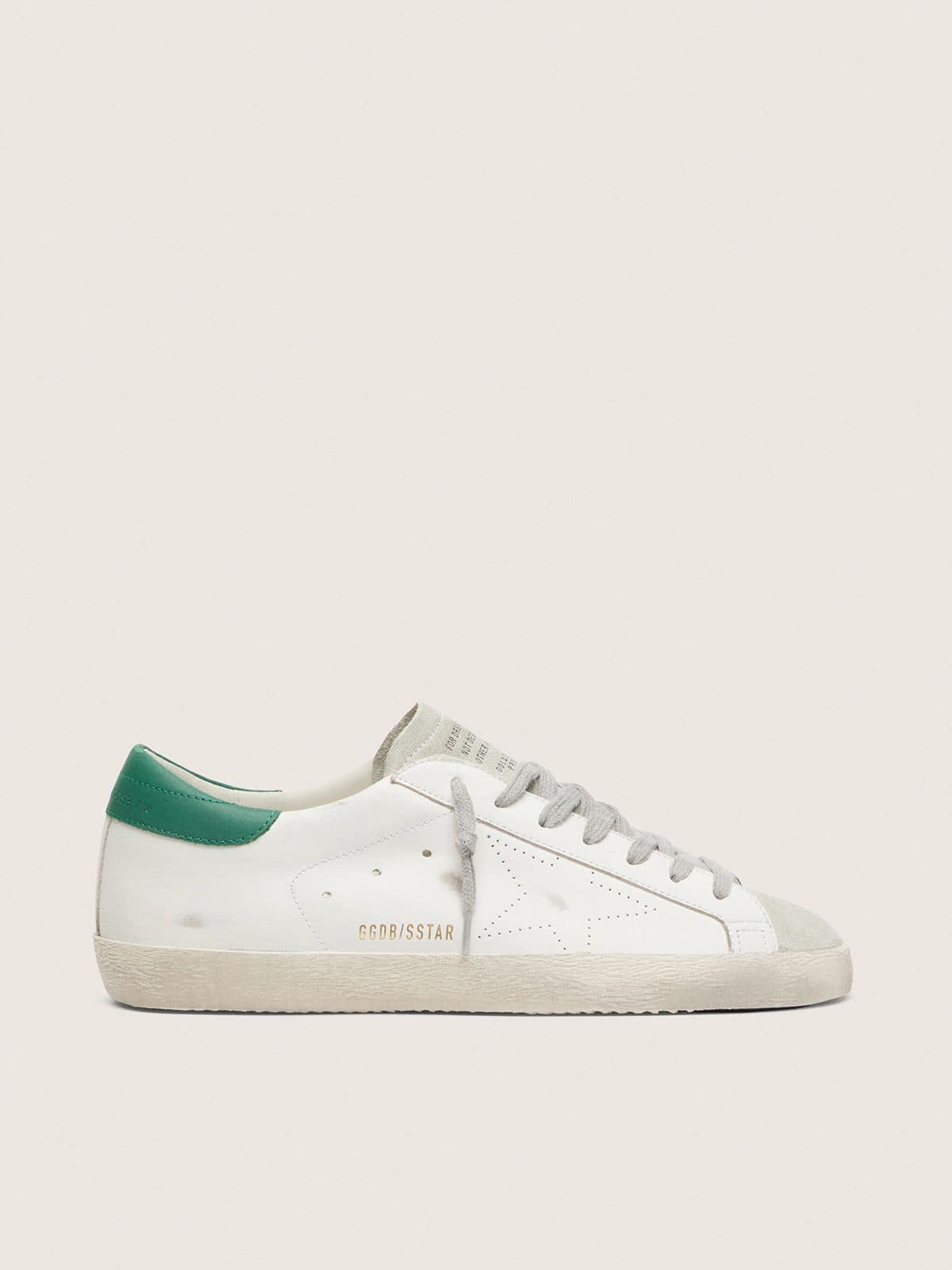 Golden Goose Men’s Super-Star with perforated star and green heel tab