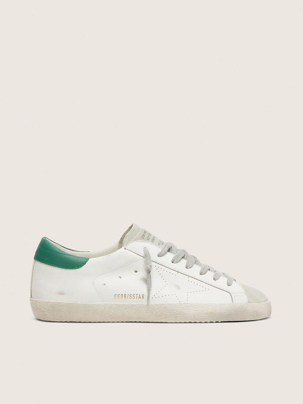 Golden Goose Men’s Super-Star with perforated star and green heel tab