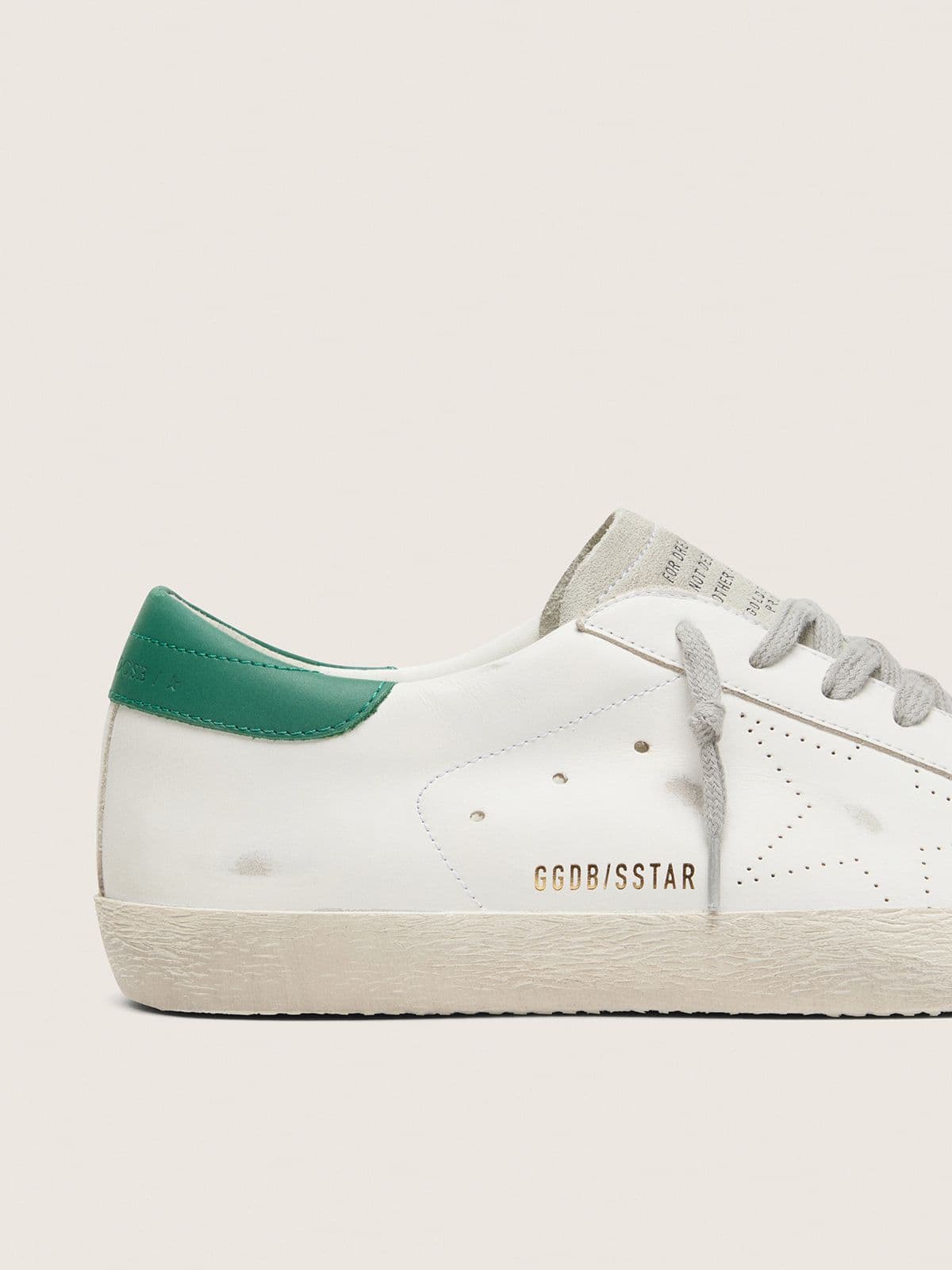 Golden Goose Men’s Super-Star with perforated star and green heel tab