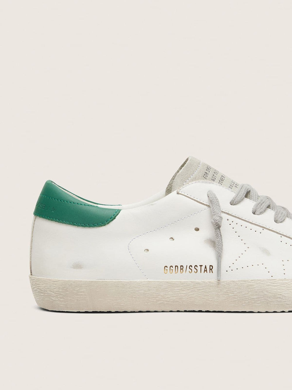 Golden Goose Men’s Super-Star with perforated star and green heel tab