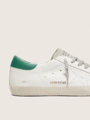 Golden Goose Men’s Super-Star with perforated star and green heel tab