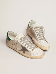 Golden Goose Men's Super-Star in light silver mesh with gray star
