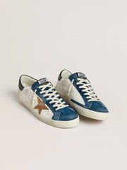 Golden Goose Men's Super-Star LTD with tobacco-colored croc-print leather star and black leather heel tab