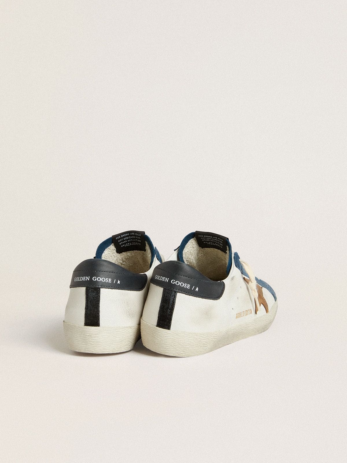 Golden Goose Men's Super-Star LTD with tobacco-colored croc-print leather star and black leather heel tab