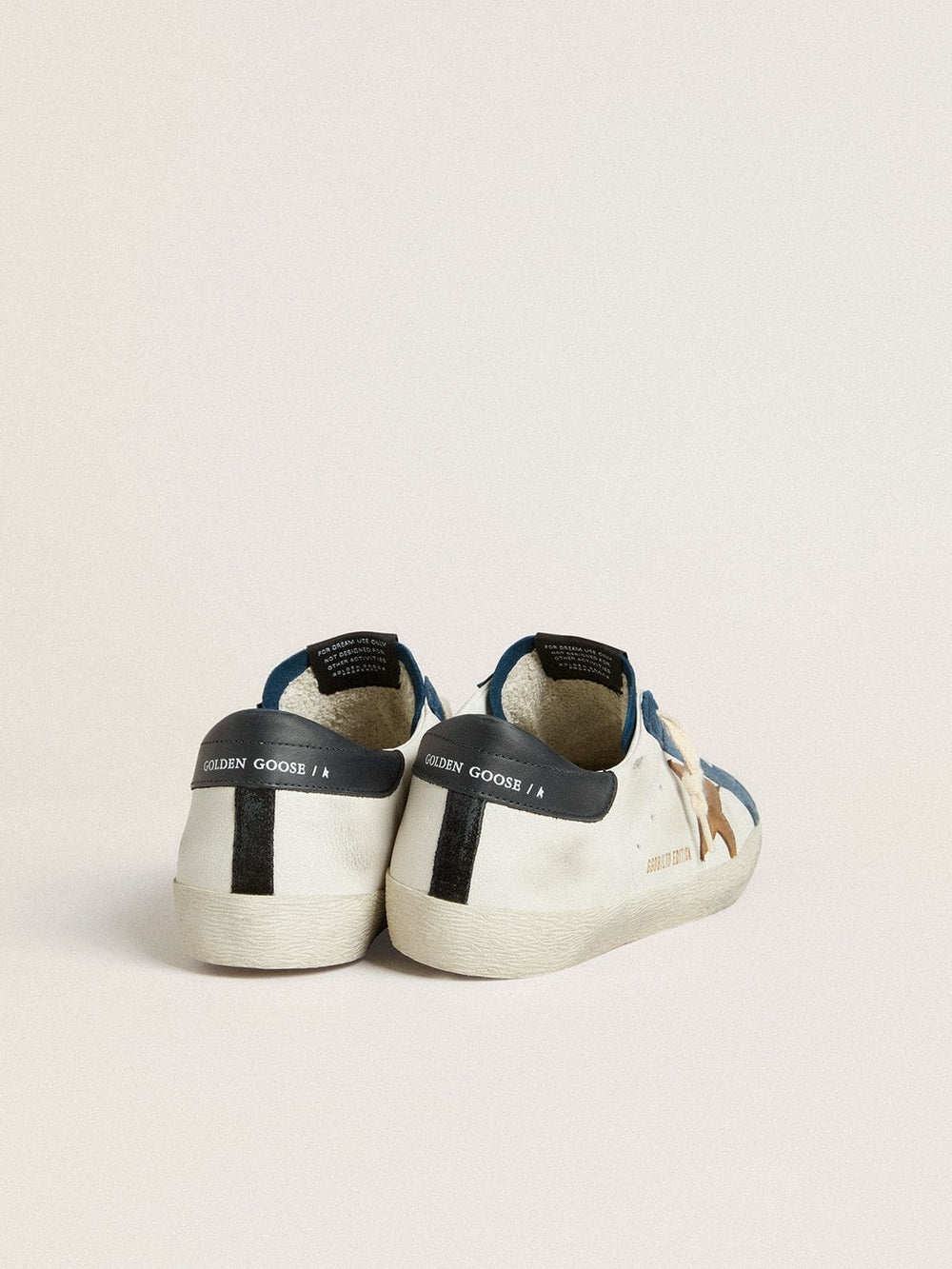 Golden Goose Men's Super-Star LTD with tobacco-colored croc-print leather star and black leather heel tab