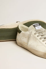 Golden Goose Men’s Bio-based Super-Star with perforated star and green heel tab