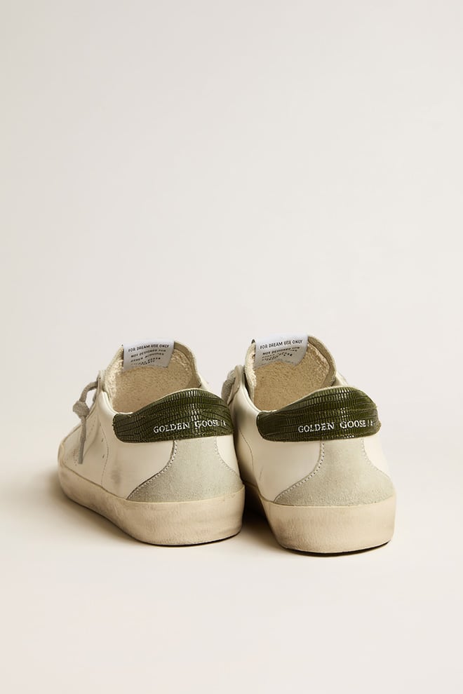 Golden Goose Men’s Bio-based Super-Star with perforated star and green heel tab
