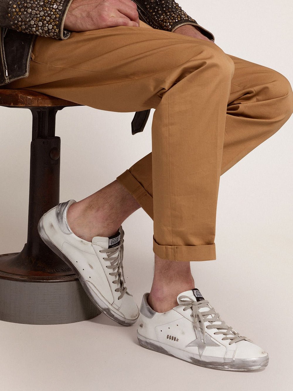 Golden Goose Men's Super-Star with laminated star and heel tab