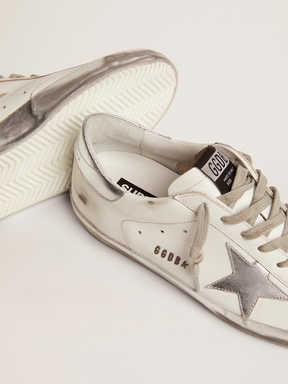 Golden Goose Men's Super-Star with laminated star and heel tab