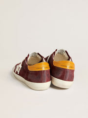 Golden Goose Men’s Super-Star in brick-red suede with white leather star and animal-print heel tab