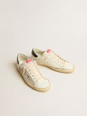 Golden Goose Men's Super-Star LTD in mesh and leather with silver star and blue heel tab
