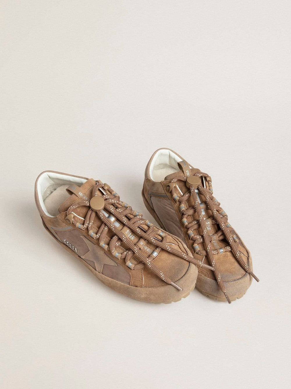Golden Goose Men's Super-Star Ski in Dolmias and caramel suede with marble nubuck star and heel tab