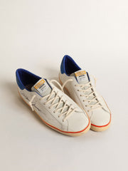 Golden Goose Men’s Super-Star with perforated star and blue suede heel tab