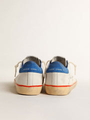 Golden Goose Men’s Super-Star with perforated star and blue suede heel tab