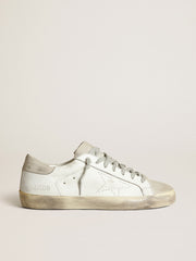 Golden Goose Men's Super-Star with perforated star and ice-gray heel tab