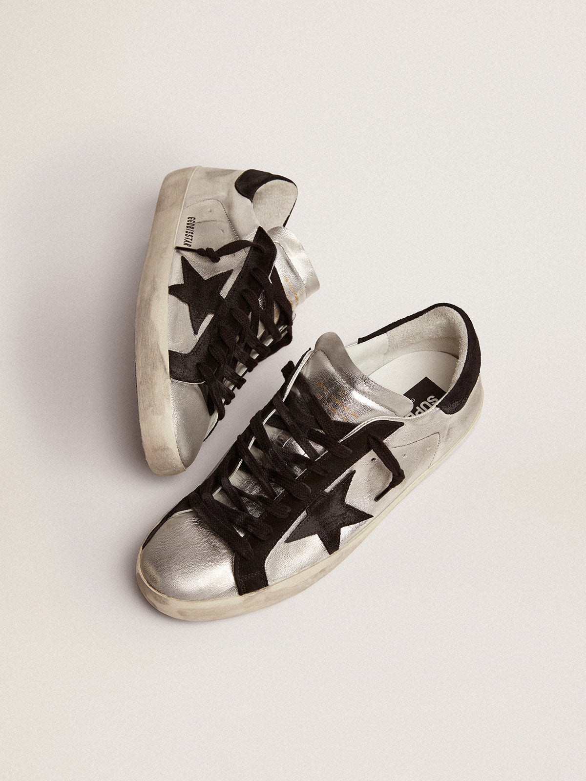 Golden Goose Men's Super-Star in silver leather