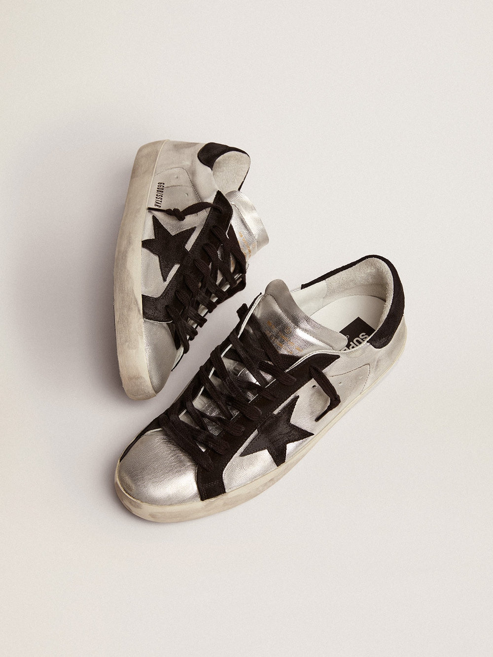 Golden Goose Men's Super-Star in silver leather