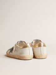 Golden Goose Men's Super-Star with suede star and platinum snake-print leather heel tab