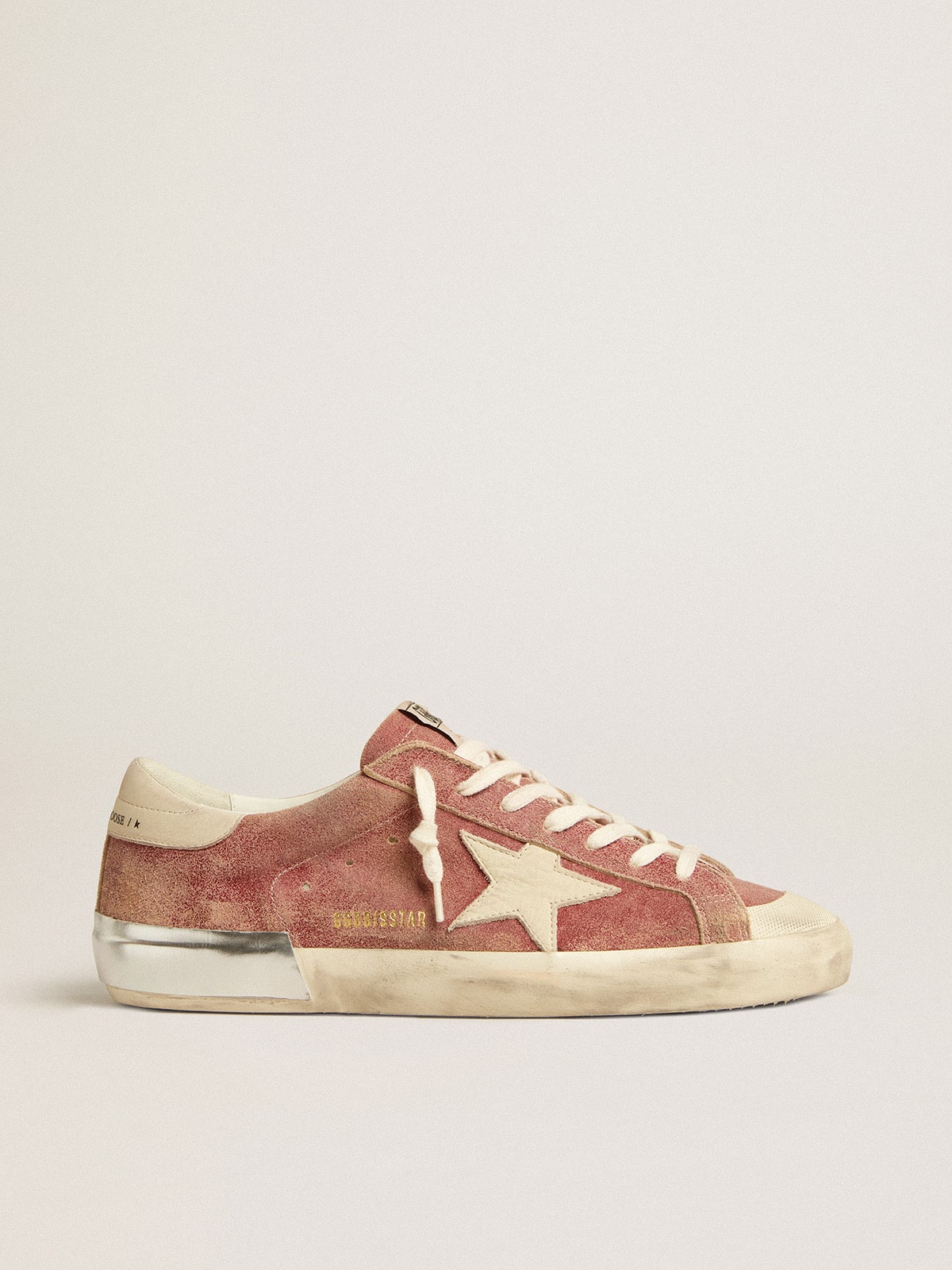 Golden Goose Men's Super-Star in red leather with cream nubuck star and heel tab