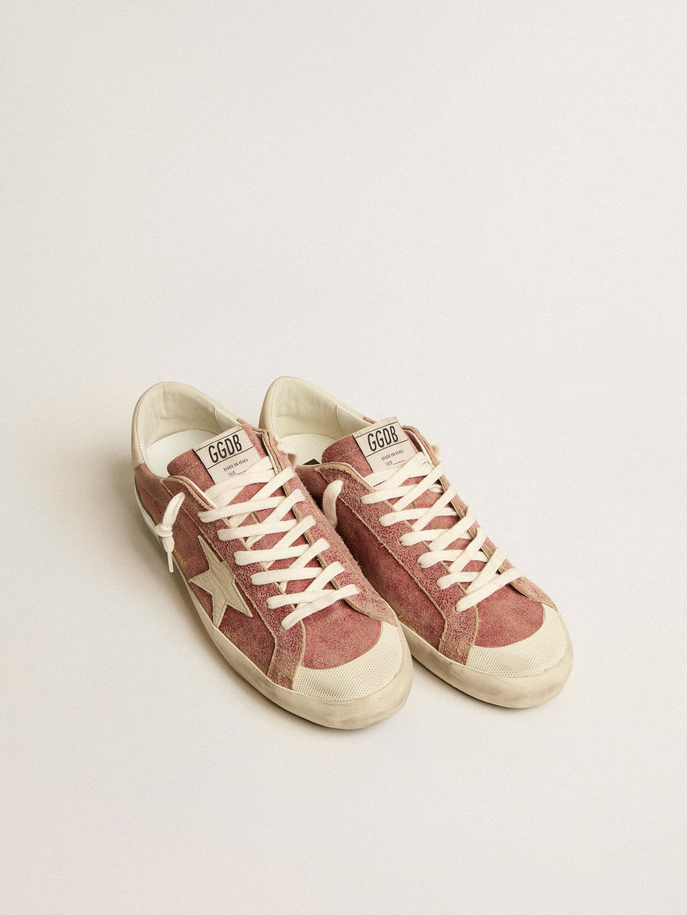 Golden Goose Men's Super-Star in red leather with cream nubuck star and heel tab