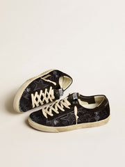 Golden Goose Men’s Super-Star in black velvet and suede with black suede star