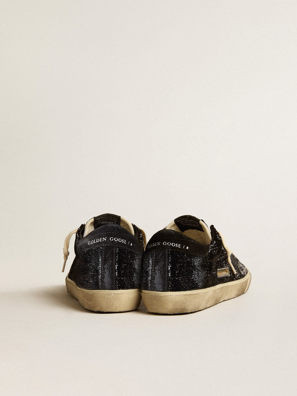 Golden Goose Men’s Super-Star in black velvet and suede with black suede star