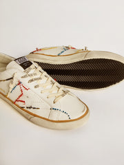 Golden Goose Men’s Super-Star LTD with perforated star and metallic leather heel tab