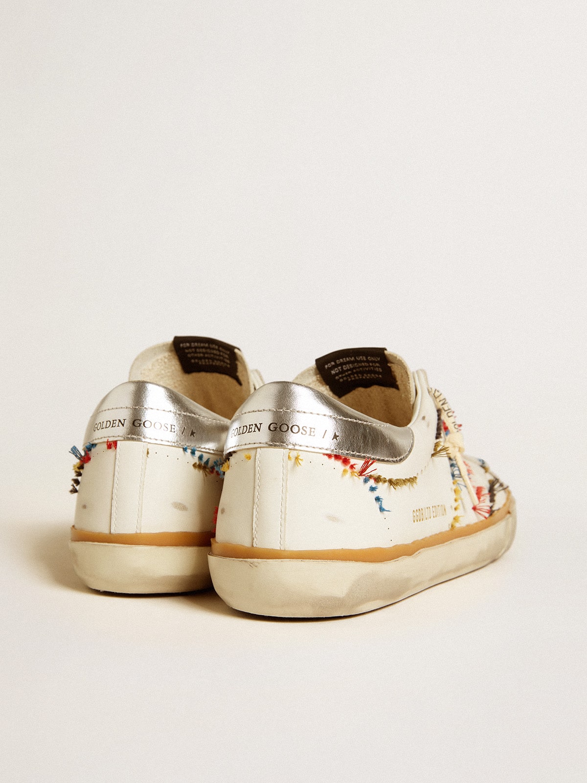 Golden Goose Men’s Super-Star LTD with perforated star and metallic leather heel tab