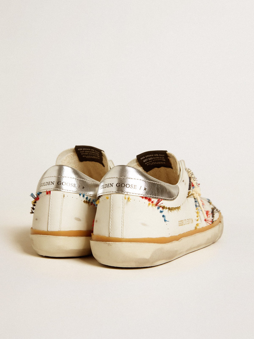 Golden Goose Men’s Super-Star LTD with perforated star and metallic leather heel tab