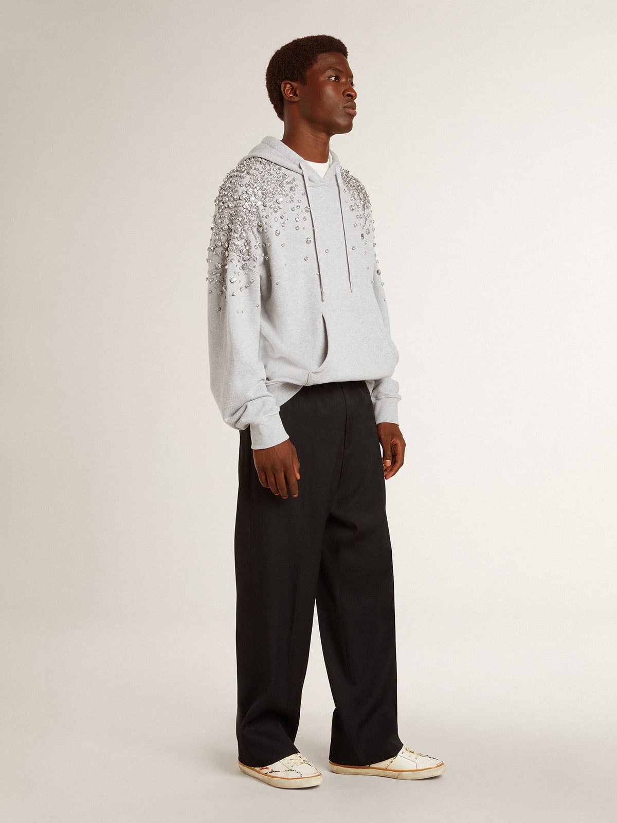 Golden Goose Men’s Super-Star LTD with perforated star and metallic leather heel tab
