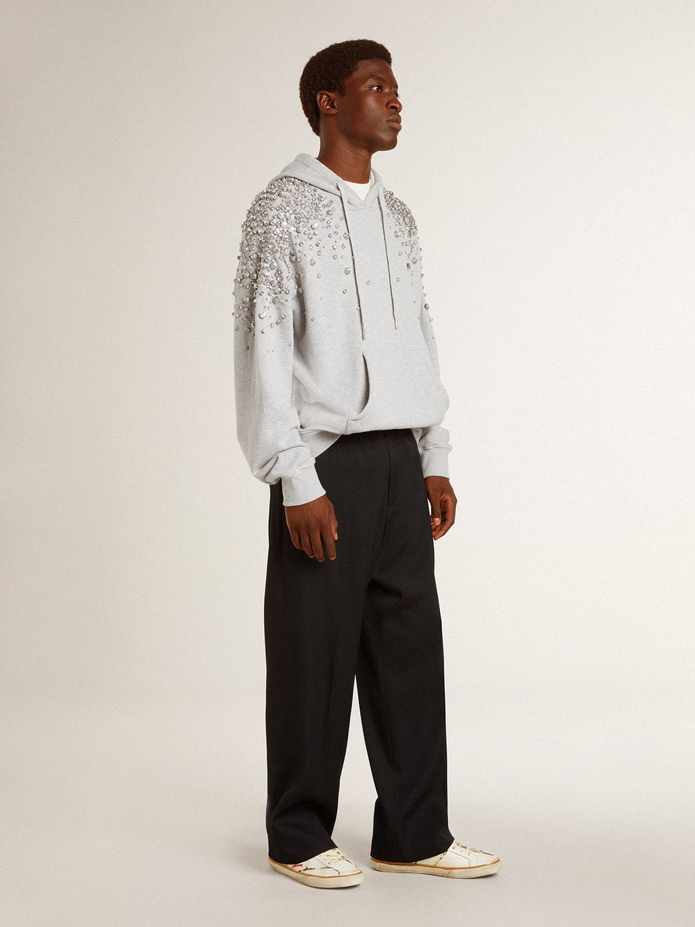 Golden Goose Men’s Super-Star LTD with perforated star and metallic leather heel tab