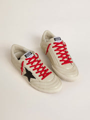 Golden Goose Men's Super-Star in glossy white matelassé leather with black leather star