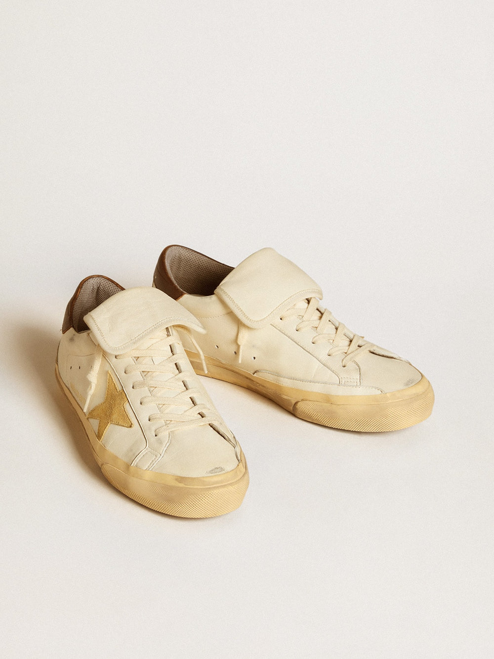 Golden Goose Men's Super-Star LTD in nappa with suede star and brown heel tab