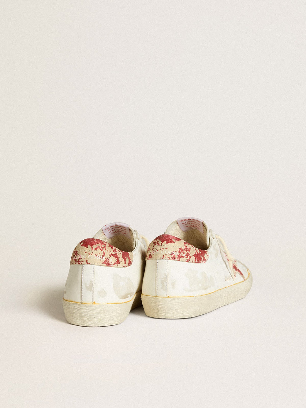 Golden Goose White Men's Super-Star LAB with rust-effect star and heel tab