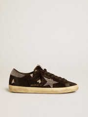 Golden Goose Men's Super-Star in suede and Swarovski crystals with silver star